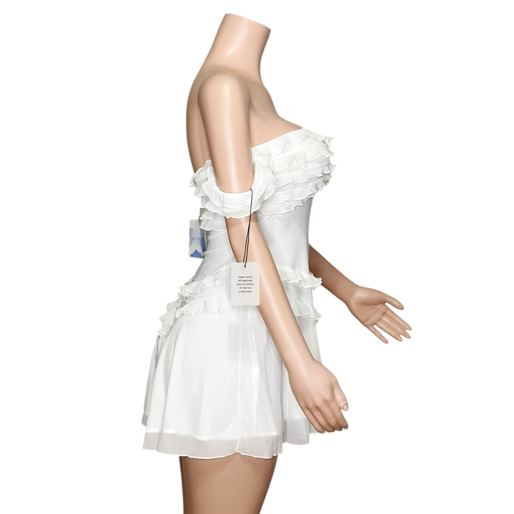 MAJORELLE White Ruffle Mini Dress - Picture 10 of 12